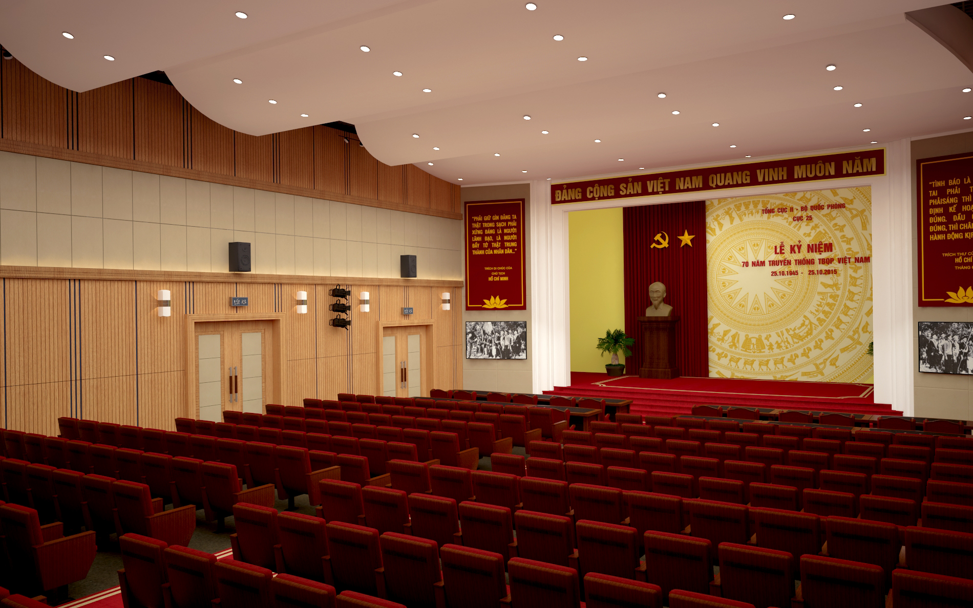 Thi công tiêu âm hội trường BQP