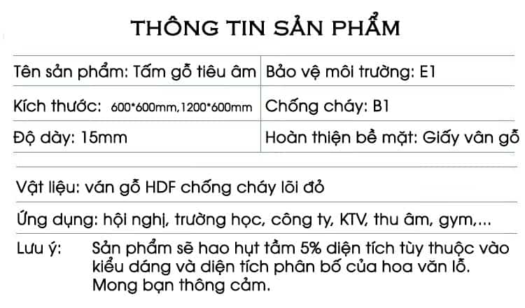 Vách gỗ HDF tán âm trang trí 120x60cm GH031 27