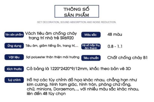 Vách tiêu âm chống cháy trang trí nhà trẻ SR6920 5