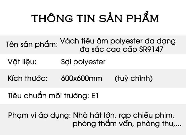 Vách tiêu âm polyester đa dạng đa sắc cao cấp SR9147 18