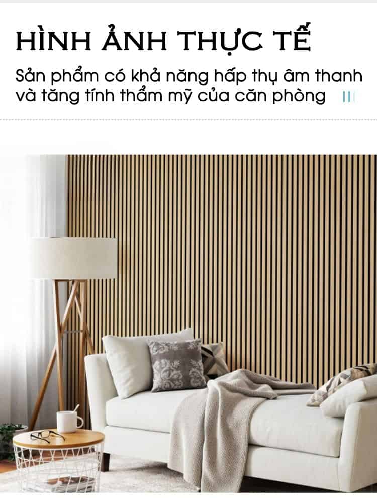 Vách tiêu âm trang trí polyester và gỗ MDF SR1611 13