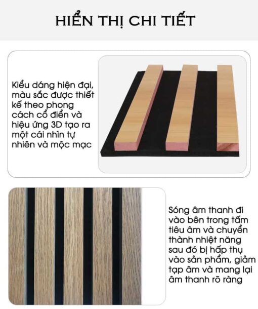 Vách tiêu âm trang trí polyester và gỗ MDF SR1611 9