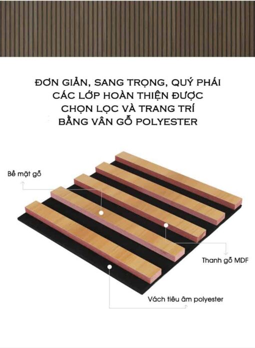 Vách tiêu âm trang trí polyester và gỗ MDF SR1611 7